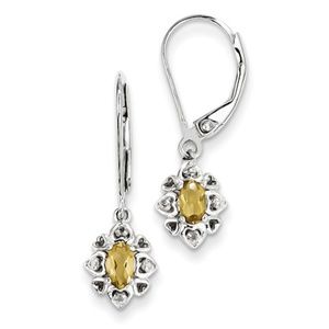 Genuine Whiskey Quartz Diamond Earrings